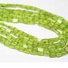 Fine Quality Natural Green Peridot Faceted Rectangle Beads Strand Length 14 Inches and Size 5mm to 7mm approx.